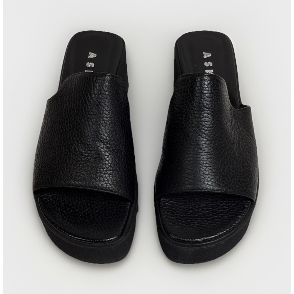 Aska Womens Hadley Platform Leather Slide Sandals Made In Italy Size 35EU 5US